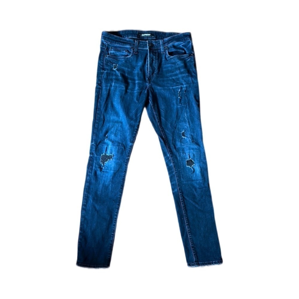 EXPRESS MENS SKINNY JEANS DISTRESSED STRETCH SIZE 33x32